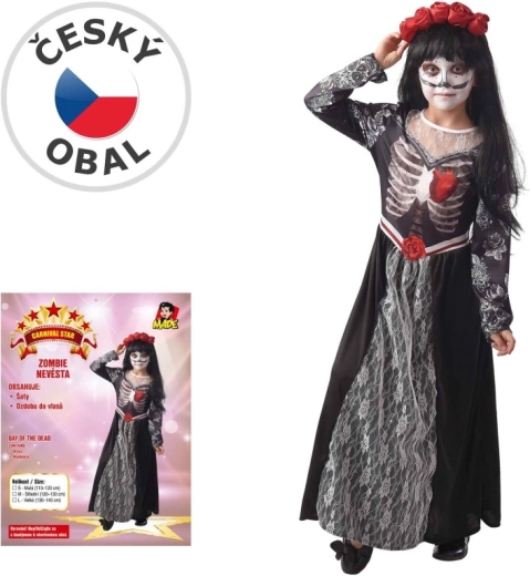 Detský karnevalový kostým zombie nevesty, 120–130 cm