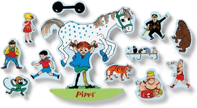 12 drevených figúrok zo sveta Pippi