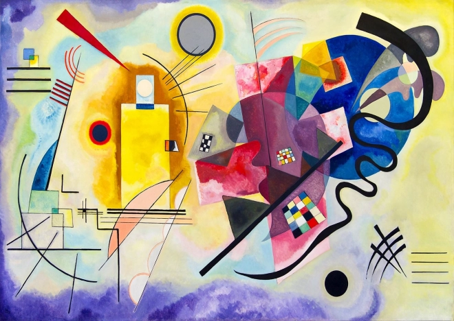 Puzzle Vassily Kandinsky Žltá, červená, modrá 1000 dielikov
