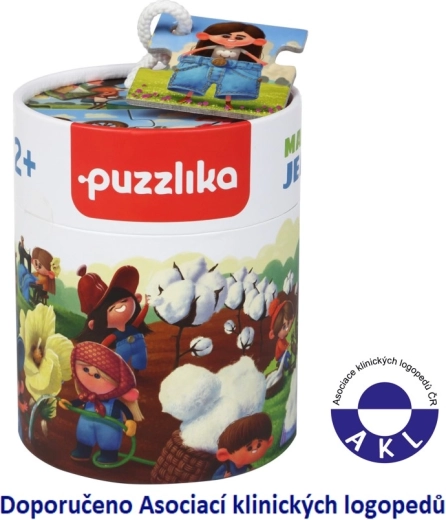 Puzzlika Baby príbehové puzzle Výroba džínsov, 15 dielikov