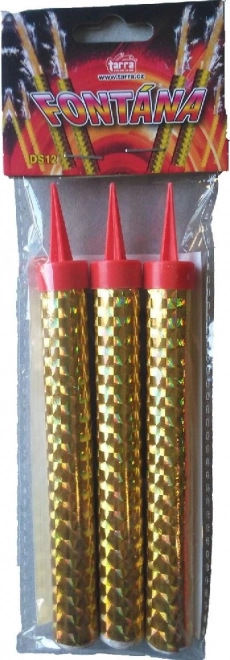 Zlatá párty fontána 12 cm, 3 ks