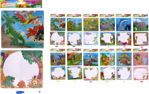 Kreatívna sada - puzzle + 1 ks popisovača