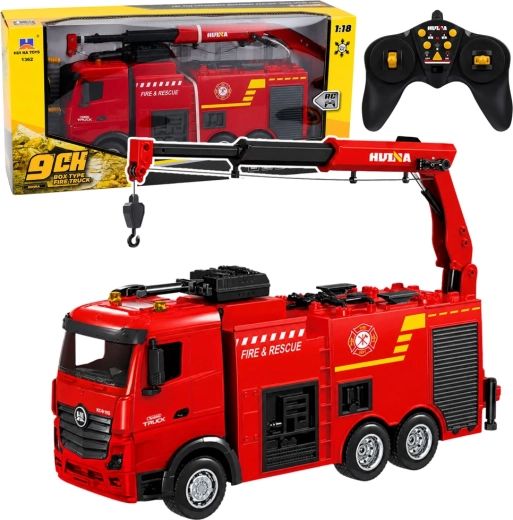 Huina RC hasičské auto so žeriavom a vodným delom 1:18