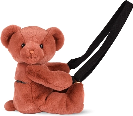 Doudou plyšová taška cez rameno medvedík terakotová 30 cm