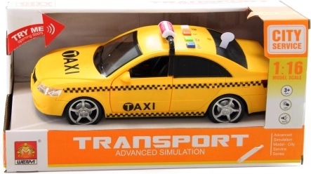 Plastové taxi na batérie so svetlami a zvukmi