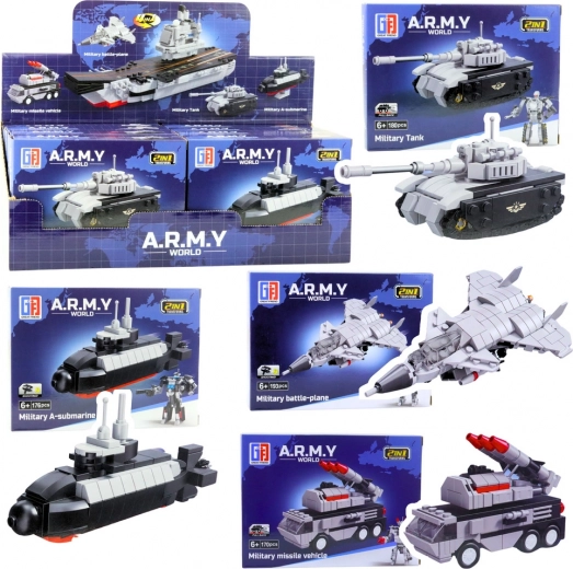 Stavebnica armáda 2v1 – vojenské vozidlá a robot