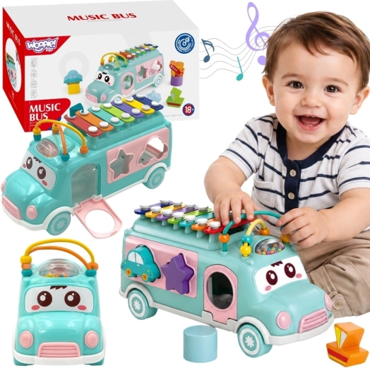 Hudobné auto s vkladačkou a xylofónom WOOPIE BABY
