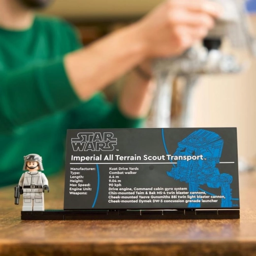 Zberateľský displej s menovkou a minifigúrkou