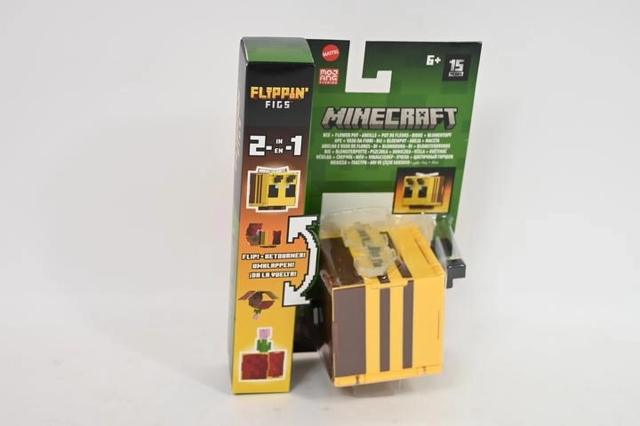 Minecraft Flippin’ Figs figúrka 2 v 1 – včela a kvetina v kvetináči