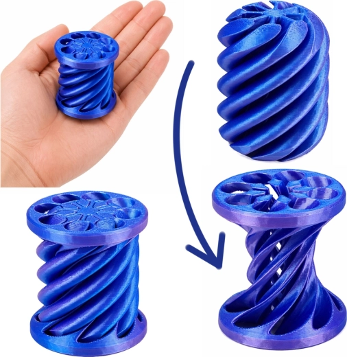 Špirálová 3D konštrukcia pre plynulé otáčanie