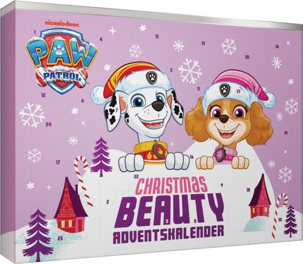 Detský kozmetický adventný kalendár Labková patrola ružový