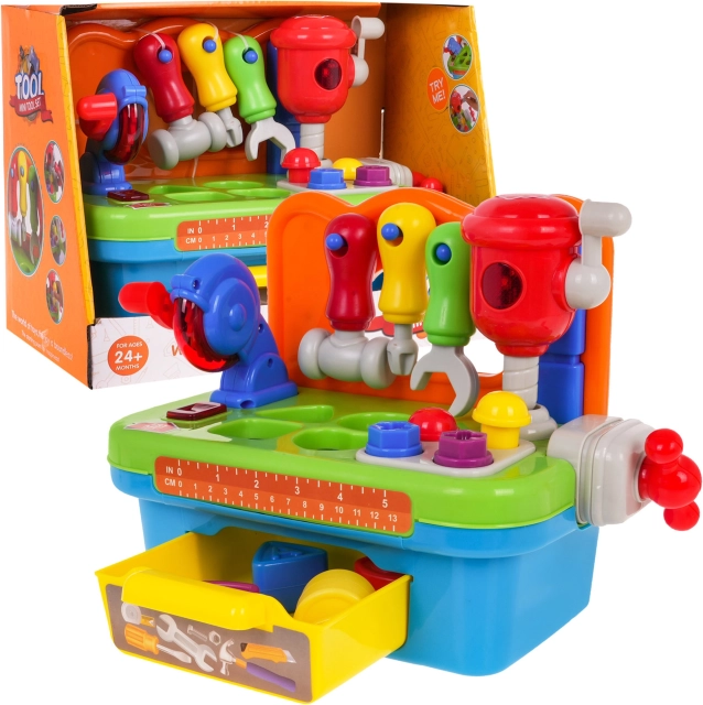 multifunkčná detská dielňa so sortérom, svetlami a zvukmi 24m+