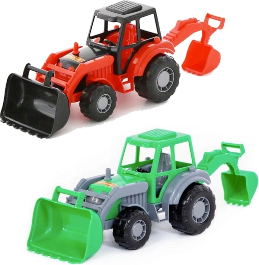 Plastový traktor s nakladačom a bagrom