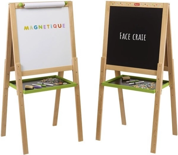 Jeujura drevená multifunkčná tabuľa s rolkou papiera 54 × 54 cm