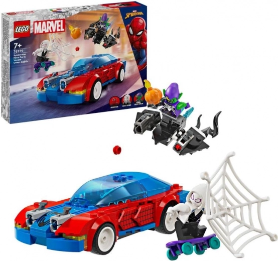 Super Heroes Spider-Man a Zelený Goblin pretekárske auto