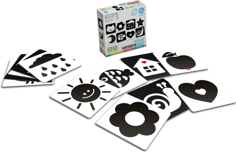 Veľké kontrastné karty pre bábätká KukiKuk
