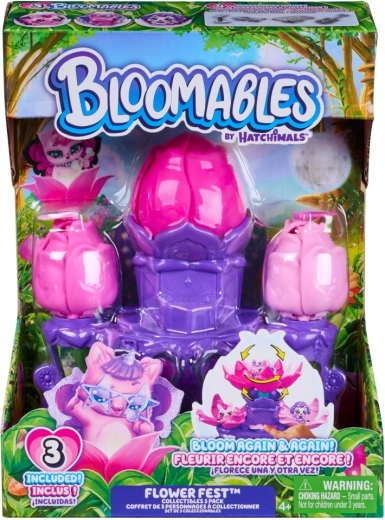 Hatchimals Bloomables kvetinová herná sada – 3 figúrky a pódium Flower Fest
