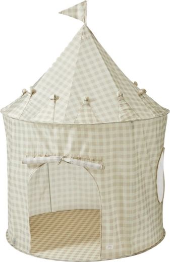 3 Sprouts detský stan recycled gingham béžový