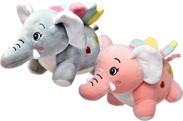 Plyšový stojaci sloník s dúhovými krídelkami 18 × 24 cm