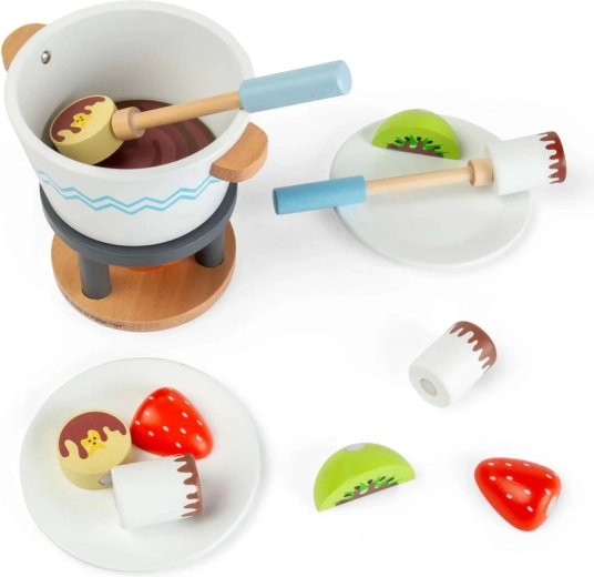 Bigjigs Toys drevená sada fondue s čokoládou