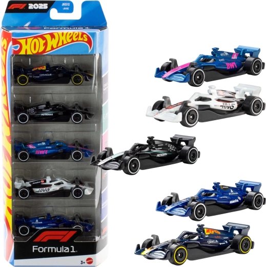 Hot Wheels Formule 1 súprava autíčok v mierke 1:64 – 5 ks
