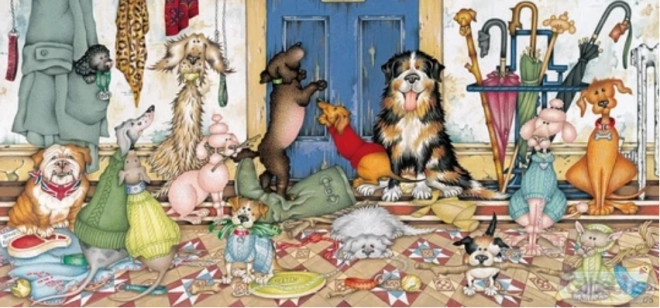 gibsons panoramatické puzzle venčenie psíkov 636 dielikov