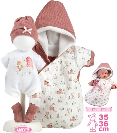 Llorens oblečenie pre bábiku New Born 35–36 cm s doplnkami