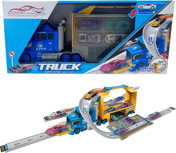 Sparky truck so 4 autíčkami a dopravnými značkami