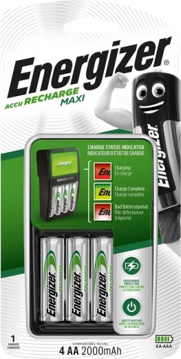 Nabíjačka ENERGIZER Maxi s akumulátormi AA 2000 mAh (4 ks)
