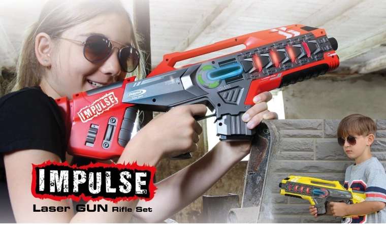Impulse laser tag sada pušiek žltá/červená