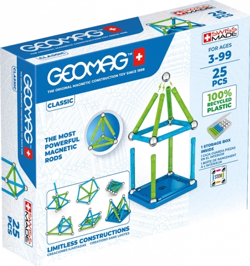 Magnetická stavebnica GEOMAG classic recycled – 25 dielov