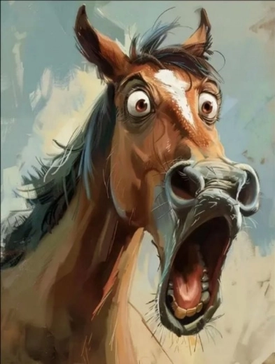 Diamantové maľovanie Udivený kôň 30 × 40 cm