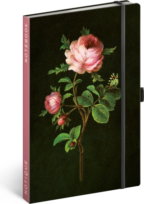 Notes NOTIQUE Ruža Kateřiny Winterovej, bodkovaný 13 × 21 cm