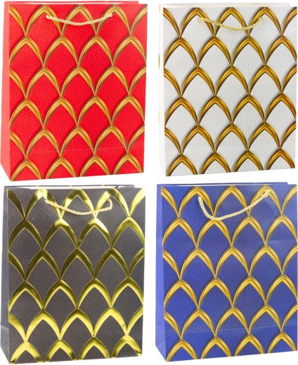 Darčeková taška so zlatými zdobenými motívmi 32 × 26 × 12 cm