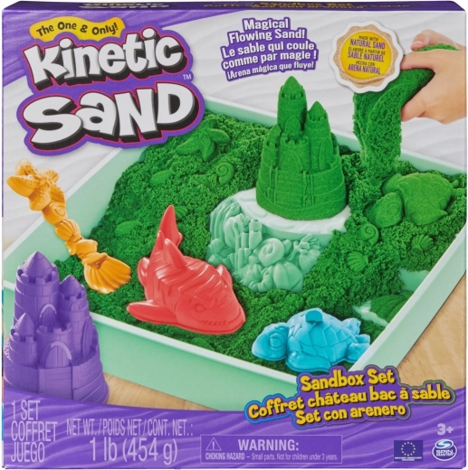 Kinetic Sand – zelená stolová piesková sada s táckou