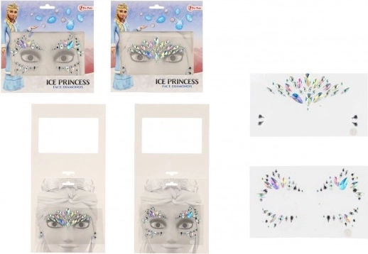 Ozdobné kamienky na tvár Ľadová princezná – nalepovacie kamienky na tvár