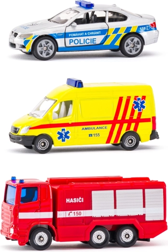 SIKU súprava záchranných vozidiel česká verzia