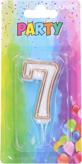 Párty sviečka číslo 7 – zlatá