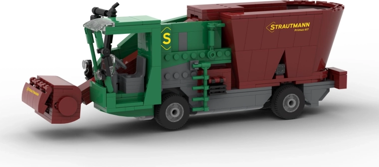 Brixies plus strautmann primus 617 – 3d stavebnica miešacieho kŕmneho vozidla, 483 dielikov