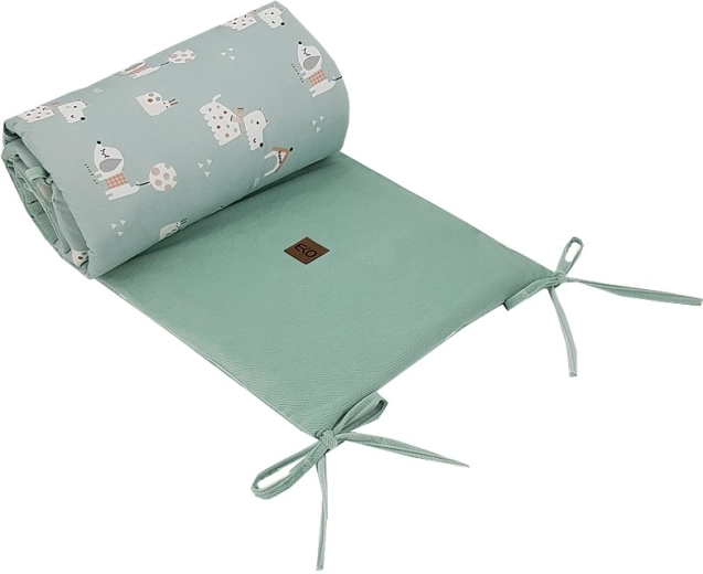 EKO chránič do postieľky velvet Dogs mint