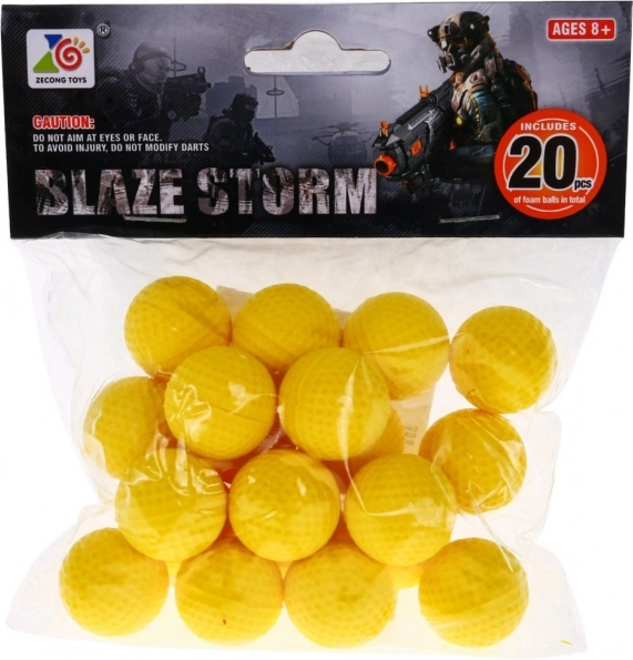 Súprava 20 penových guľôčok Munícia pre pištole a pušky Blaze Storm pre deti 8+