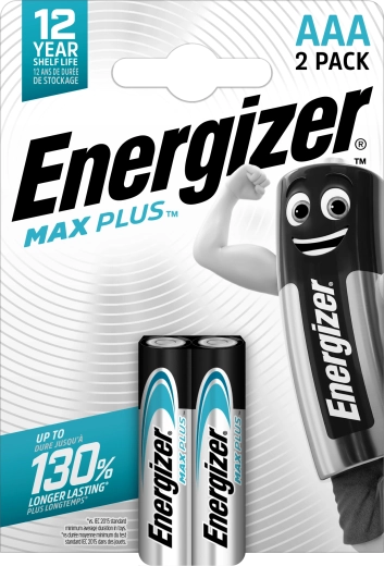 Energizer Max Plus AAA alkalické batérie, 2 ks