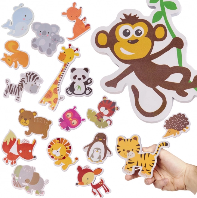 penové zvieratkové puzzle do vane – 18 dielov