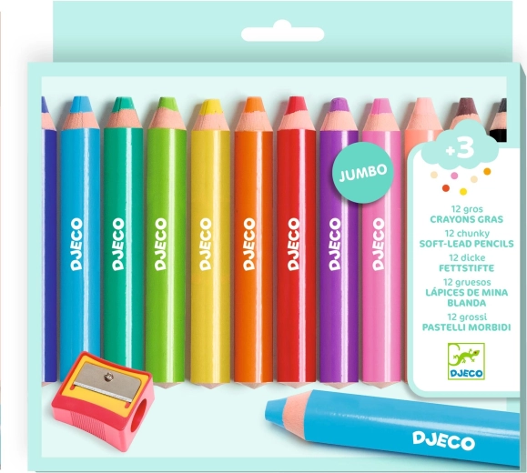 Djeco žiarivé pastelky, 12 ks