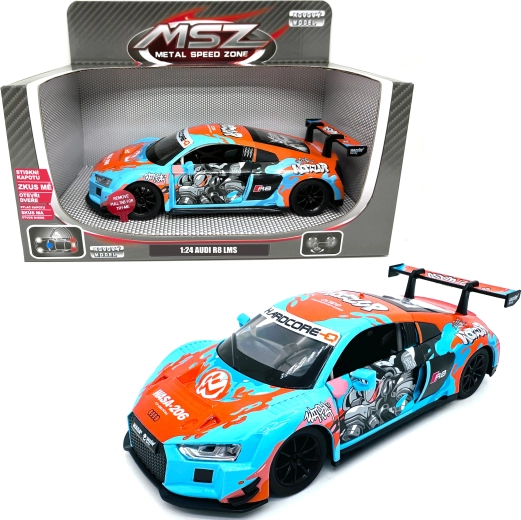 Kovový model Audi R8 LMS so svetlom a zvukom v mierke 1:24