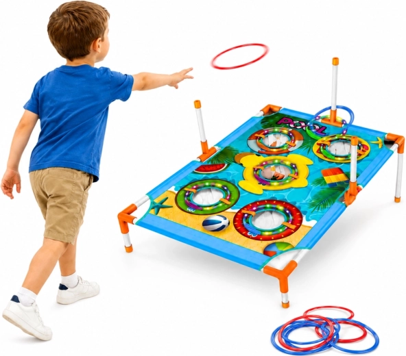 4 v 1: krúžky, vrecúška, loptičky so suchým zipsom aj frisbee