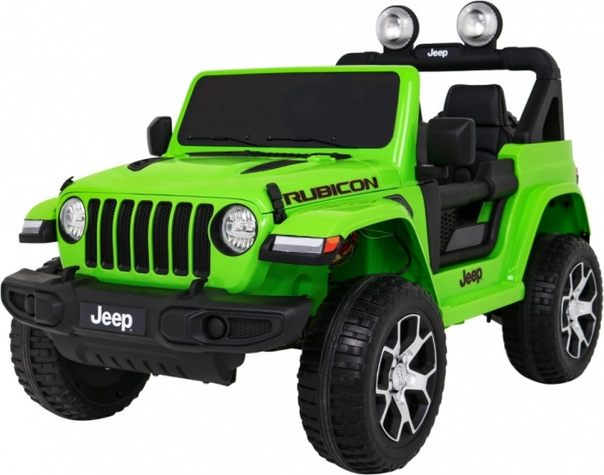 JEEP Wrangler Rubicon elektrické autíčko pre deti, zelené, 12 V, EVA kolesá, diaľkové ovládanie, MP3, LED