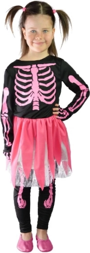 Detský kostým ružovej kostlivky Halloween M