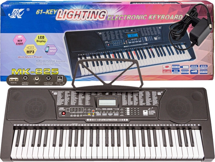 Keyboard MK-825 s podsvietenými klávesmi na výučbu hry
