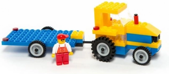 Stavebnica Traktor s Vozíkom 84ks